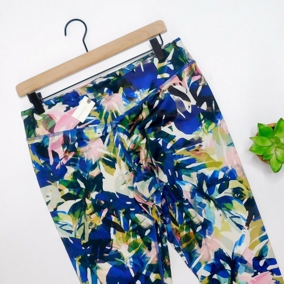 NWT! Anthropologie PURE + GOOD • Crop Floral Legging Palm Tropical ~ X-Large - Picture 6 of 11